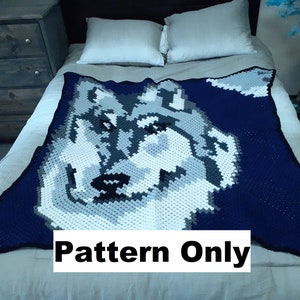 Moon Wolf design Queen size Giant Continuous Square Graphgan 60 Row Graph