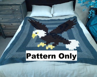 Eagle design Queen size Giant Continuous Square Graphgan 60 Row Graph