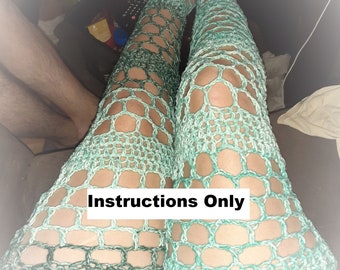 Instructions for Continuous Crochet Toeless Thigh Highs/Leg Warmers/Leggings and Matching Armlet