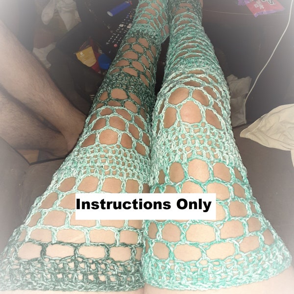 Instructions for Continuous Crochet Toeless Thigh Highs/Leg Warmers/Leggings and Matching Armlet