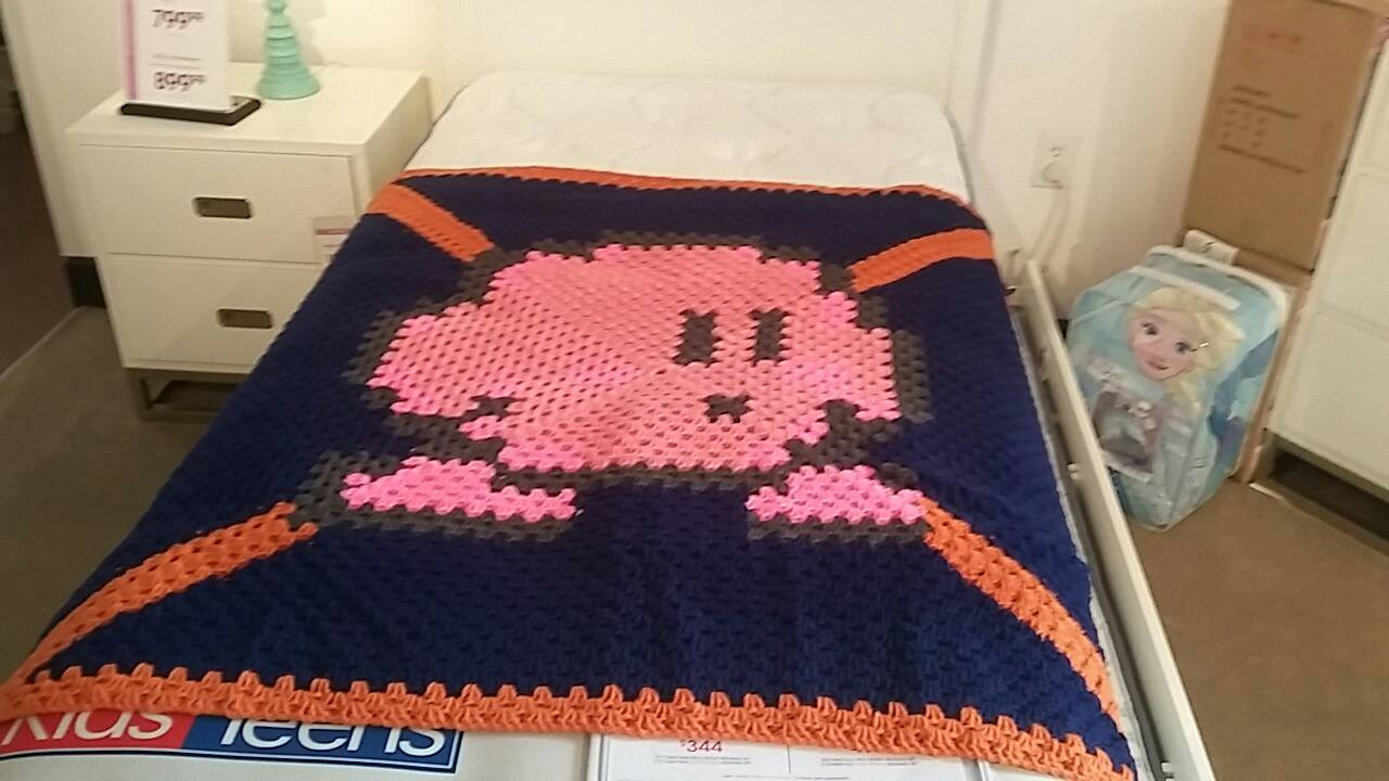 Kirby Baby size Crochet Single Square Granny Square Graphgan Etsy