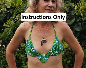 Instructions for Crochet Granny Triangle Bikini Top