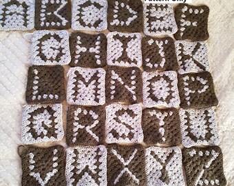 Alphabet design Continuous  Square 5 Row Project Squares