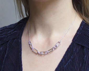 Minimalist chain necklace and sterling silver large links