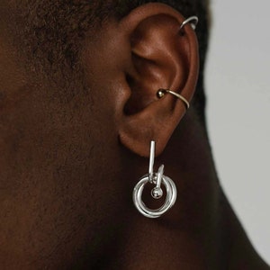 Sterling Silver Dangle Earrings, Geometric Art Jewelry, Modernist Earrings