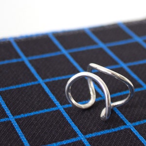 Architektonischer Ring aus Sterlingsilber, moderner verstellbarer Ring