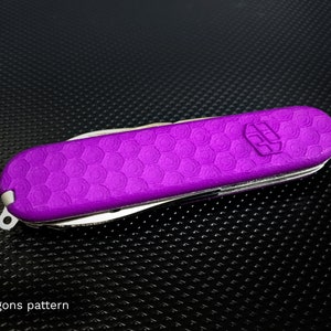 Swiss Army Knife Scales w/ Clip 84mm/3.3in HEXAGONS pattern image 2