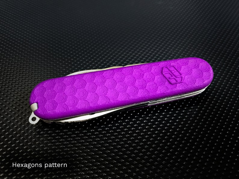 Swiss Army Knife Scales w/ Clip 84mm/3.3in HEXAGONS pattern image 2