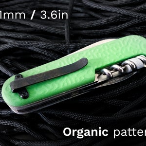 Swiss Army Knife Scales w/ Clip 91mm/3.6in ORGANIC pattern image 1