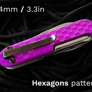 Swiss Army Knife Scales w/ Clip 84mm/3.3in HEXAGONS pattern image 1