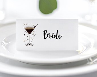 Cocktailplatskort - namnkort, eskortkort, platsdukningar, bröllop