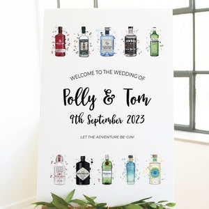 Gin Flasche Hochzeit Willkommensschild - Gin Themed Weddings
