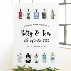 Gin Bottle Wedding Welcome Sign Gin Themed Weddings image 1