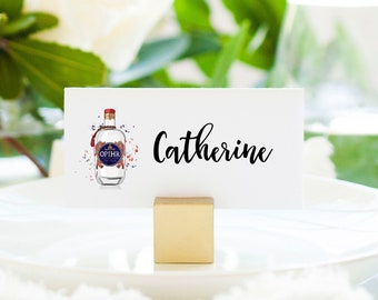 Gin Bottle place name cards - name cards, escort cards, place settings, wedding