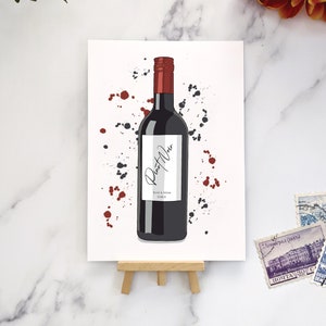 Bottiglie di vino Carte nominali da tavolo nuziale - rosso, bianco, rosa, bottiglie di champagne