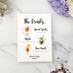 Segni di cocktail/menu del bar per matrimoni