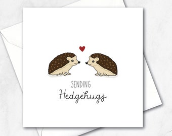 Sending Hedgehugs | Miss you/thinking of you card | friendship/friends | Sending love and hugs | Hedgehogs