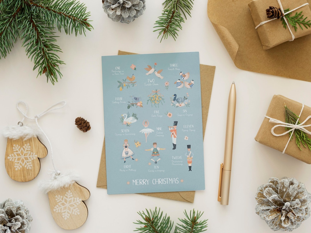 12 Days of Christmas L Christmas Cards L Pack of 4 - Etsy
