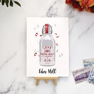 Gin bottle wedding table names, gin themed seating plans, gin table numbers, personalised wedding theme ideas, alcohol bottles image 5