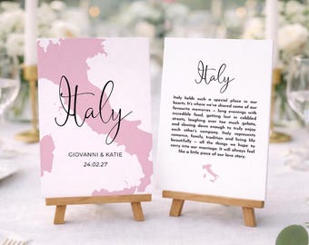 Double Sided Travel Theme Wedding Table Cards | Destination Table Names