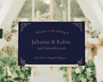 Book Welcome Sign - 'Our Next Chapter Begins....'