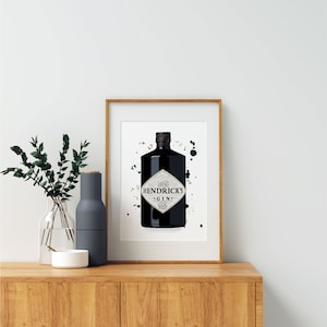 Hendricks Gin Bottle Wall Art Print - Digital download
