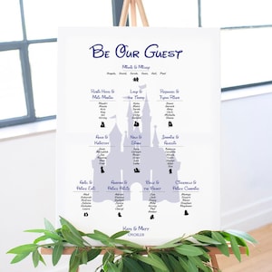 Plan de salle de mariage sur le thème Disney | Tableau des personnages Disney | Soyez notre invité