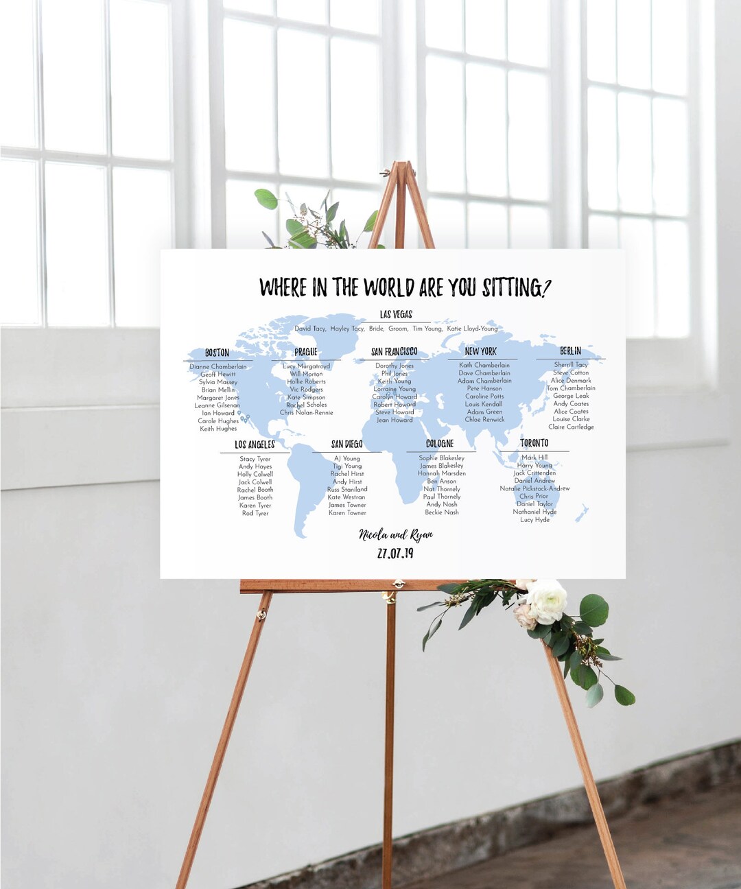 World Map Table Plan, Seating Chart, Travel Themed Wedding - Etsy