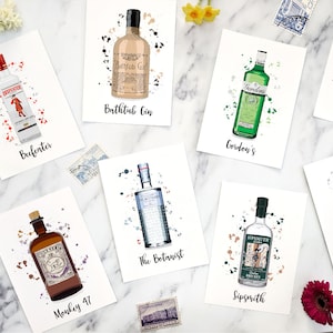 Gin bottle wedding table names, gin themed seating plans, gin table numbers, personalised wedding theme ideas, alcohol bottles image 2