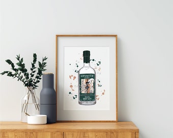 Sipsmith Gin Bottle Wall Art Print