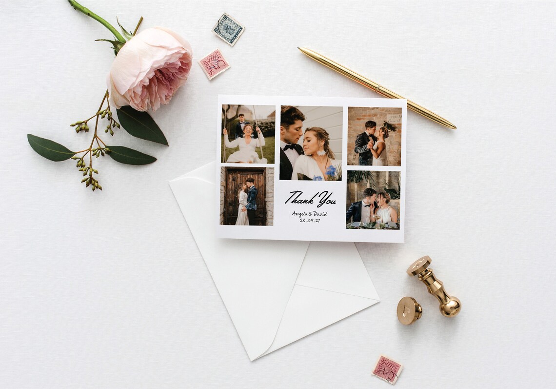 Wedding Thank You Cards With Photographs, Personalised Photo Thank You ...