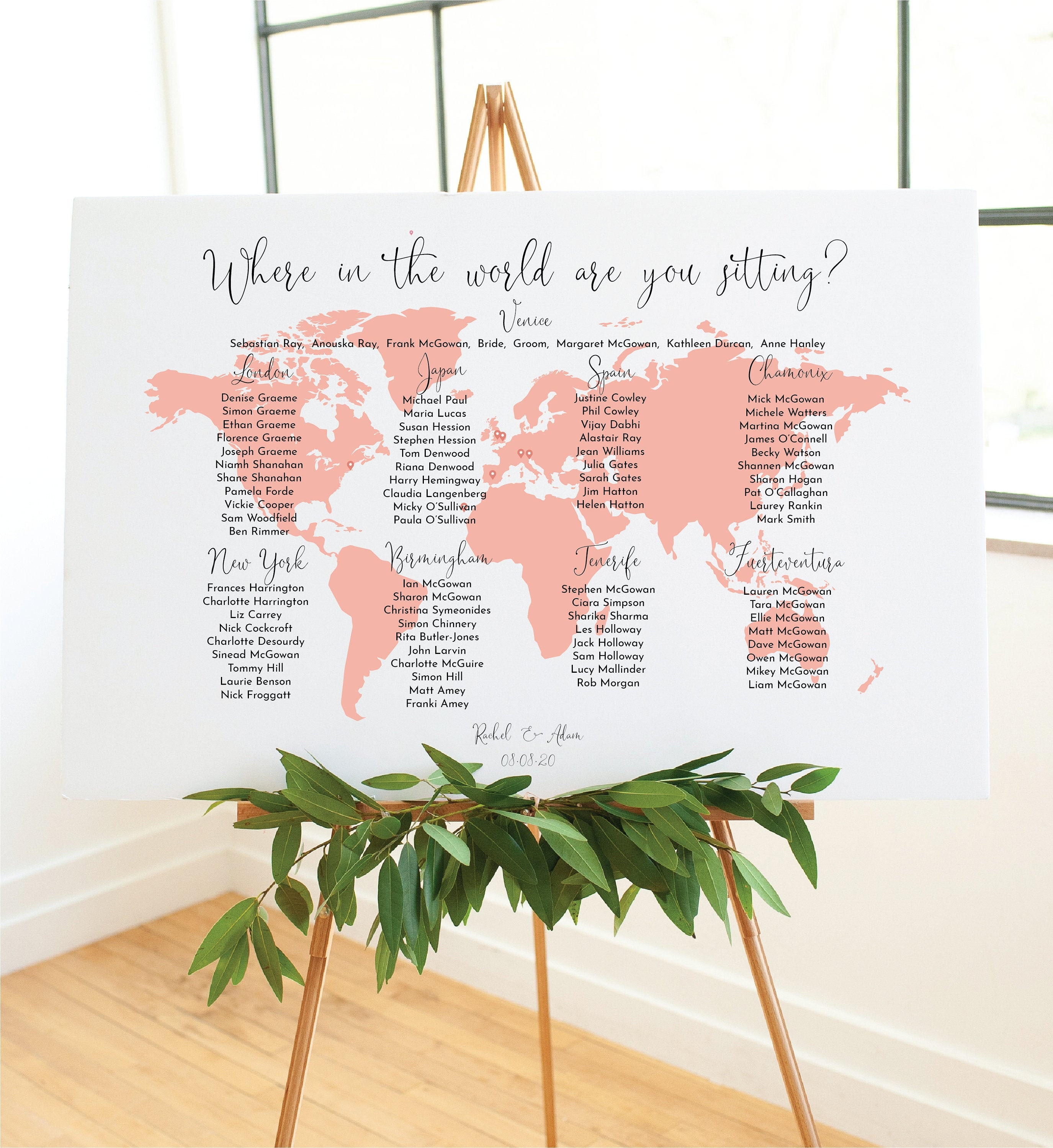 Travel Theme Wedding Table Plan, Seating Chart | World Map Table Plan - Etsy, image size:2750x3000