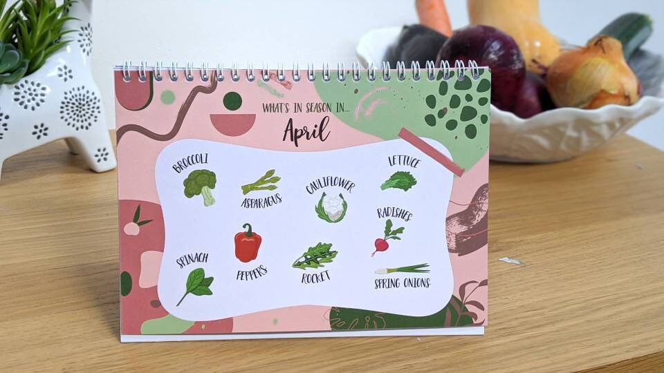 Seasonal Vegetable Calendar A5 Desktop Calendar. A Great - Etsy UK