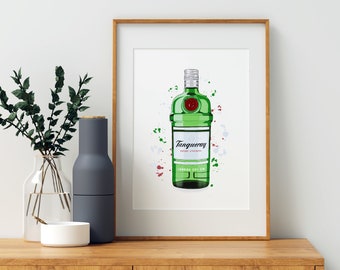 Tanqueray Gin Bottle Wall Art Print
