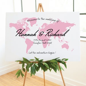 Wedding Welcome Sign - Weltkarte - für Hochzeiten zum Thema Reisen