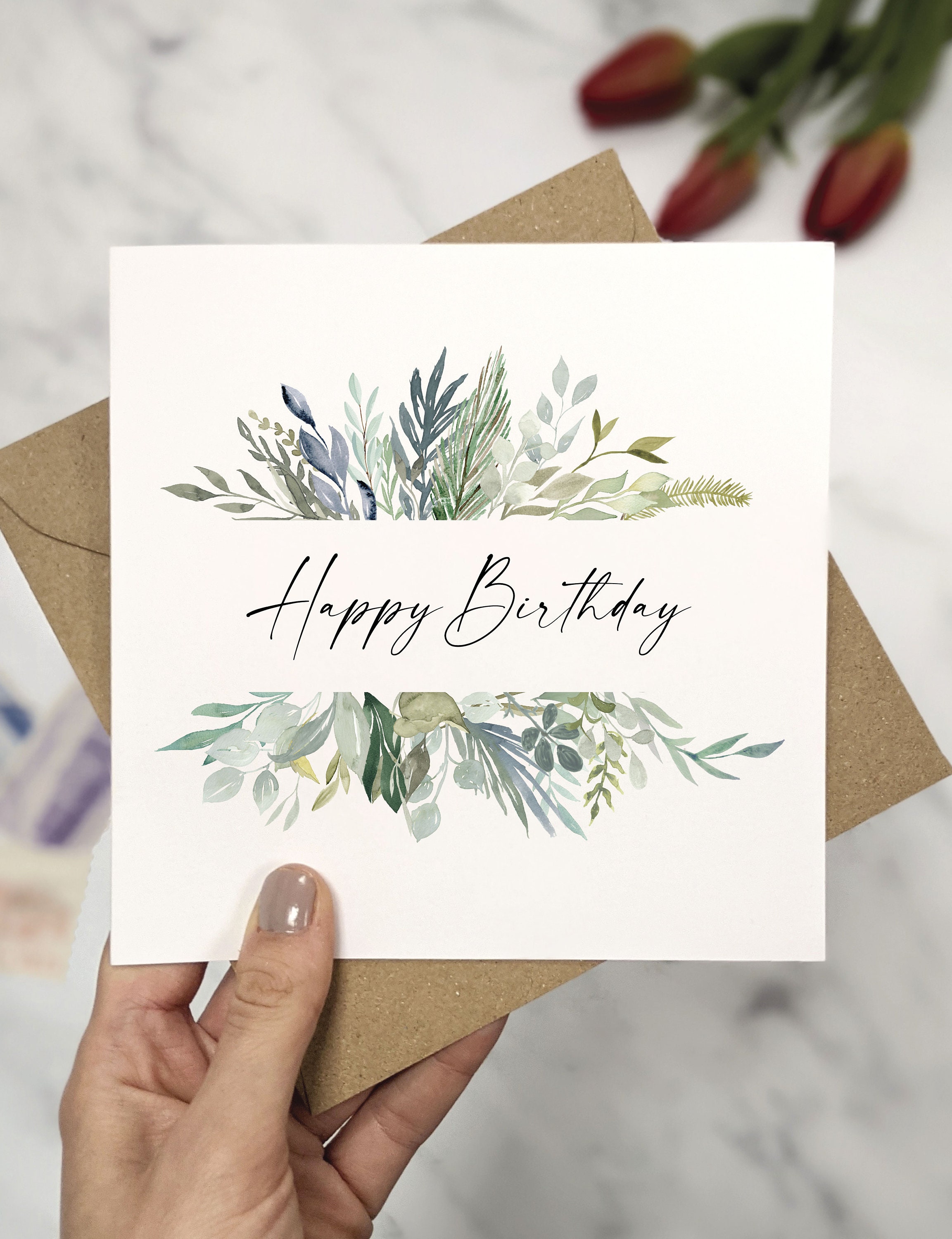 Happy Birthday Card | Floral | Flowers - Etsy UK