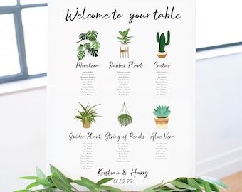 House Plant Wedding Seating Plan | Tree Wedding Seating Chart | Perfect for Nature Lovers!