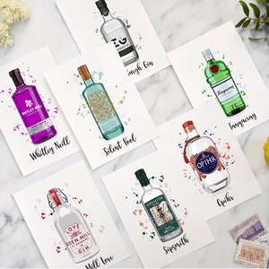 Namen bruiloftstafels jeneverflessen, plattegronden met gin-thema, tafelnummers jenever, gepersonaliseerde ideeën voor bruiloftsthema, alcoholflessen