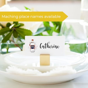 Matching gin bottle place name cards are also available