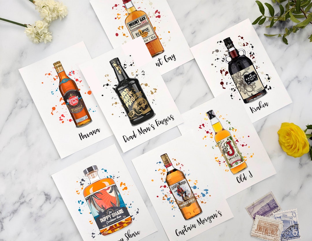 Rum Bottle Wedding Table Names, Rum Themed Seating Plans, Rum Table ...