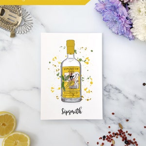 Matching gin bottle table names are available. Rum, whisky, vodka, wine bottles also available.