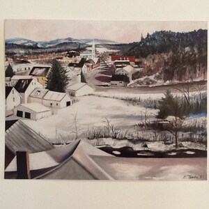 PRINT- Wells River, VT In Winter