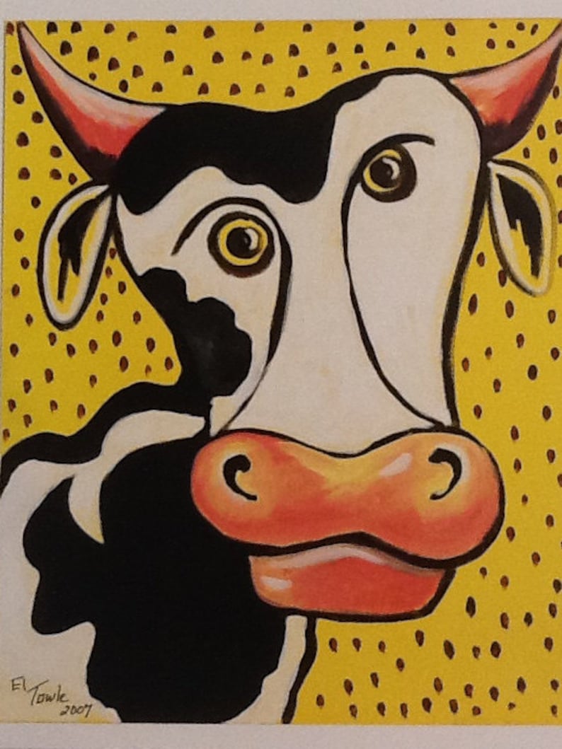 Print-picasso Cow - Etsy