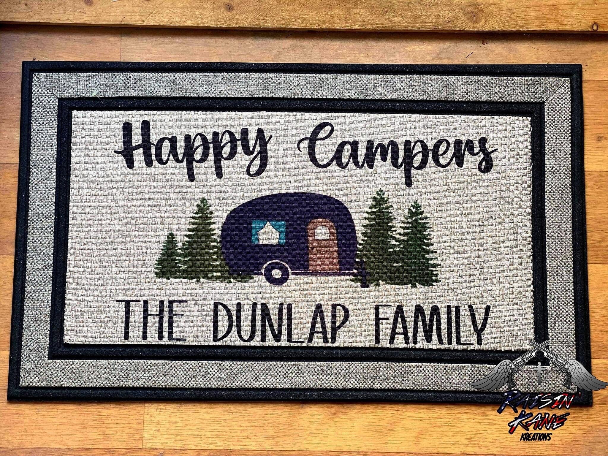 Doormat Custom Doormat Rubber Doormat Camping RV Happy Etsy