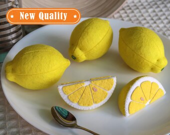 Toy fruit Lemon Felt play food Waldorf toys children's Pretend play Baby toys Organic kids toy Baby gift Toddler gift Plush fruits