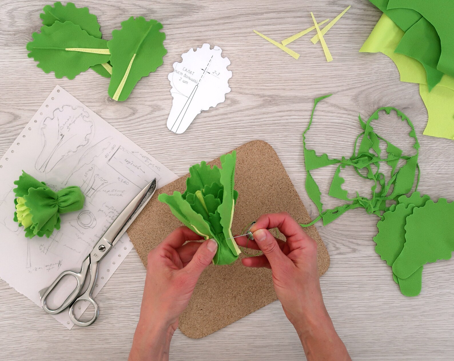 Lettuce toy vegetables Play kitchen Etsy
