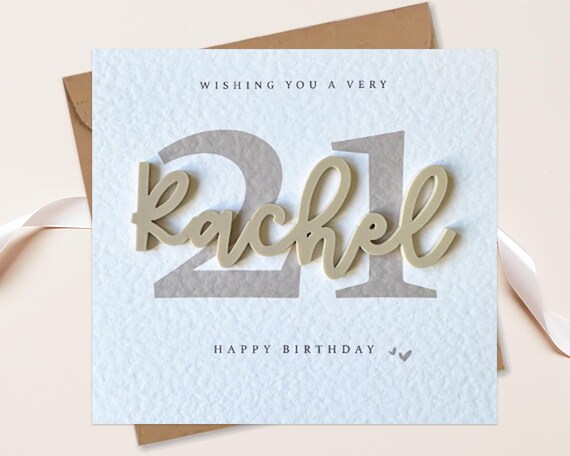 Personalised 21st Birthday card, Twenty First Card for Son Daughter Niece Bestie Girlfriend