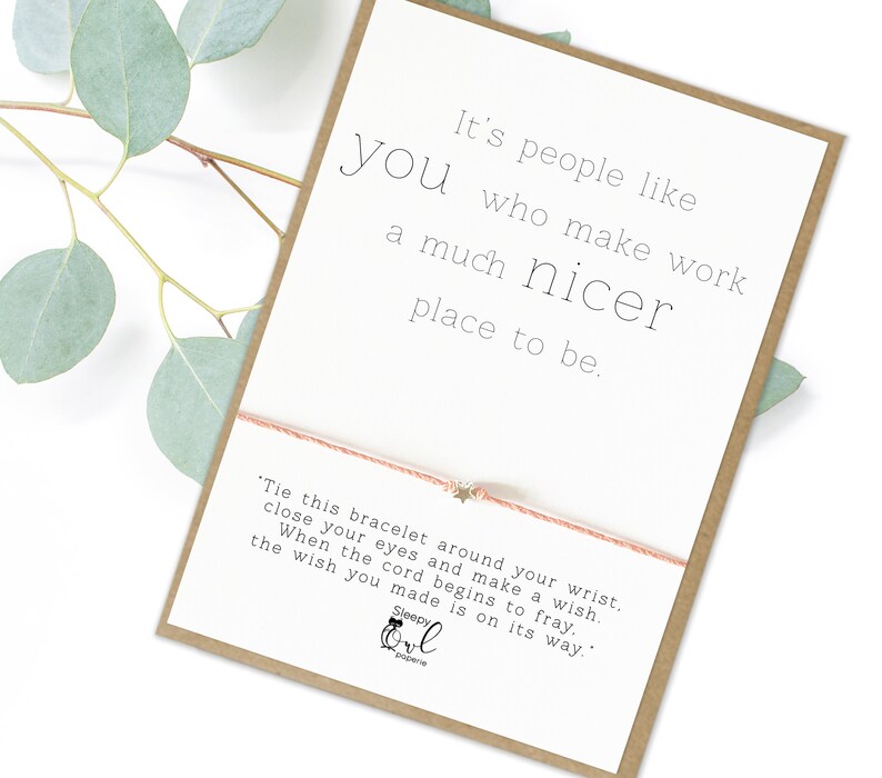 Colleague Gift Wish Bracelet Work Colleague Thank You Gift Etsy UK