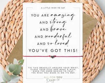Youve Got This Good Luck Wish Bracelet, You've got this thinking of you hug gift, got this, sending hugs, brave gift, stay strong,
