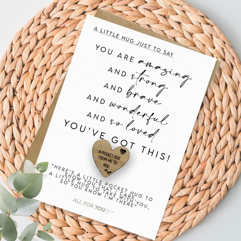Youve Got This Good Luck Pocket Hug Token Gift, You've got this thinking of you hug gift, got this, sending hugs, brave gift, stay strong, afbeelding 1